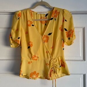 Astr faux wrap blouse